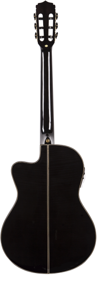 Preview: Aria A48CE-SBK, Fichte massiv / Ahorn, Thinbody, Cutaway, Pickup, 45mm Sattelbreite